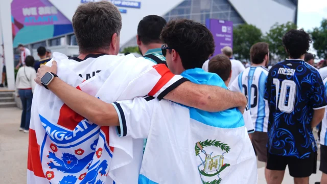 England and Argentina fans gather in Atlanta before World Cup semi-final showdown
