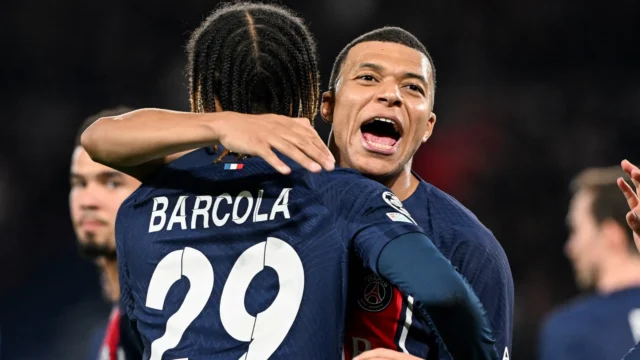 Watch as Mbappe and Barcola respond after England hit four
