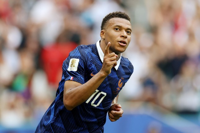 MIAMI GARDENS, FLORIDA - JULY 18: Kylian Mbappe #10 of France celebrates after scoring his team???s third goal during the FIFA World Cup 2026 Bronze Final between France and England at Miami Stadium on July 18, 2026 in Miami Gardens, Florida. (Photo by Sarah Stier - FIFA/FIFA via Getty Images)