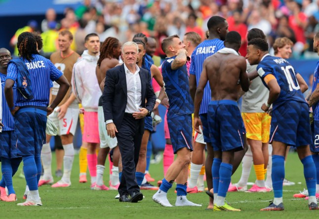Soccer Football - FIFA World Cup 2026 - Bronze Final - France v England - Miami Stadium, Miami Gardens, Florida, U.S. - July 18, 2026 France coach Didier Deschamps reacts after the match IMAGN IMAGES via Reuters/Sam Navarro