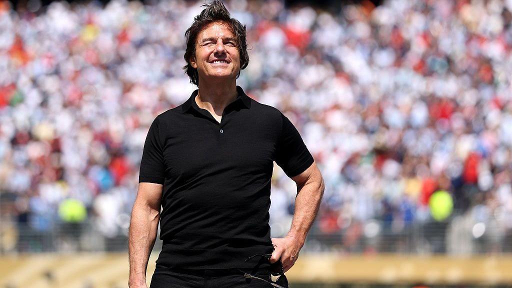 Tom Cruise speaks before the FIFA World Cup 2026 Final match between Spain and Argentina