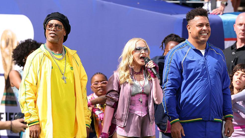Madonna performs at the World Cup halftime show