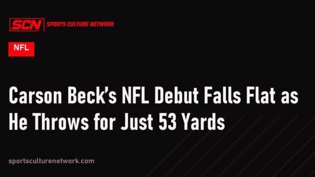 Carson Beck’s NFL Debut Falls Flat as He Throws for Just 53 Yards