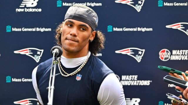Patriots’ Christian Gonzalez misses practice with shoulder injury ahead of Bills game while Drake Maye fully participates