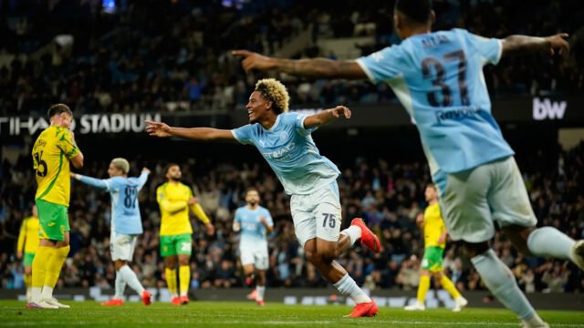 5-0: Floyd Samba scores twice as Man City beat Norwich in League Cup
