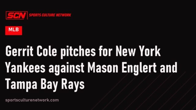 Gerrit Cole pitches for New York Yankees against Mason Englert and Tampa Bay Rays