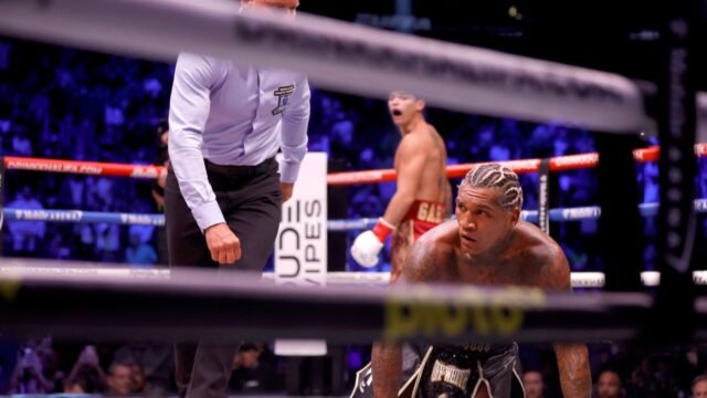 Ryan Garcia stops Conor Benn in two rounds to end Briton’s world-title dream