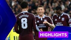 Aston Villa achieve record European win with 6-0 victory over Fenerbahce at Villa Park