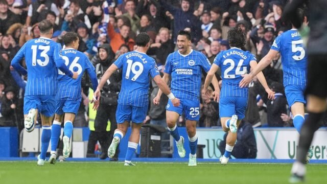 Diego Gomez scores stunning halfway line goal as Brighton crush Crystal Palace 5-0