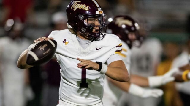 Dripping Springs and Bowie face off in pivotal District 26-6A high school football clash at Tiger Stadium