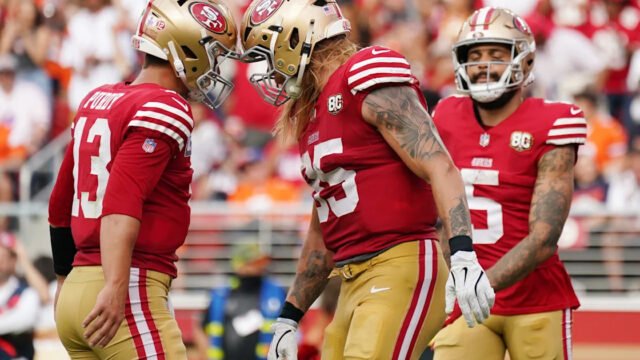 George Kittle scores 56-yard touchdown from Brock Purdy to seal 49ers win after Achilles comeback