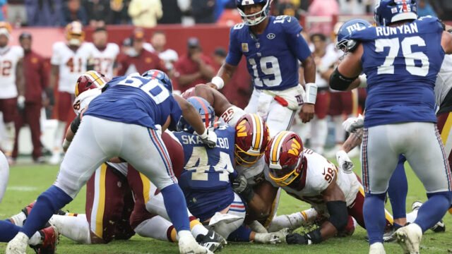 Giants and Commanders end in 27-27 overtime tie after late fumbles and clock error