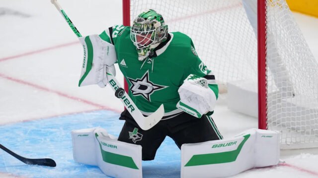 Jake Oettinger records 17th shutout as Dallas Stars rout Sharks 5-0 without injured captain Celebrini