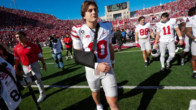 Ohio State’s Julian Sayin out indefinitely with throwing arm injury, postseason return uncertain