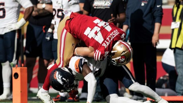 49ers fullback Kyle Juszczyk sidelined for weeks with knee injury after win over Broncos