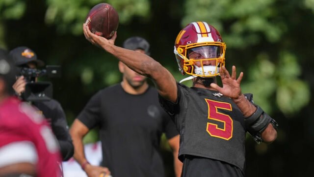 Marcus Mariota to start for Washington Commanders in London as Jayden Daniels ruled out with elbow injury