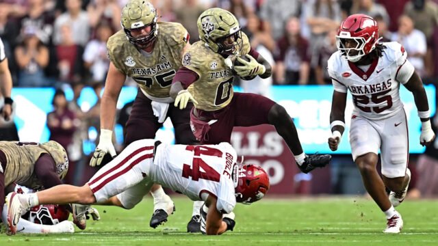 Texas A&M coach Mike Elko lauds freshman KJ Edwards after dominant 34-7 win over Arkansas