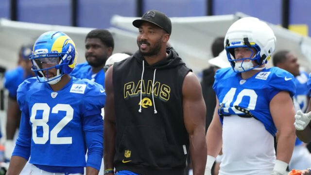 Rams’ Myles Garrett remains sidelined as knee recovery delays practice return