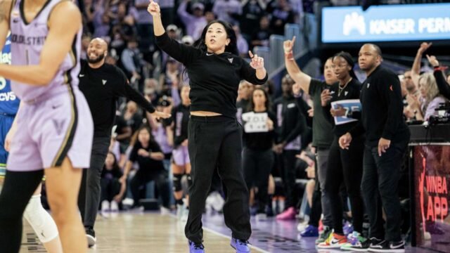 Golden State Valkyries coach Natalie Nakase collapses from exhaustion but leads team to playoff win