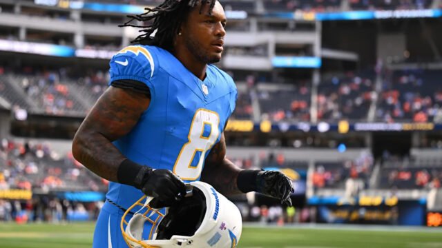Omarion Hampton gains 18 yards on seven carries in limited Week 6 action for Chargers