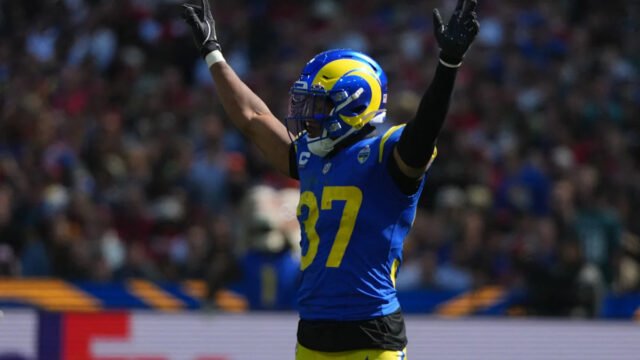 Rams safety Quentin Lake intercepts Jacoby Brissett on Cardinals’ opening drive in Week 6