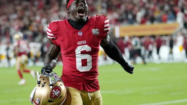 49ers hold off Commanders 23-17 with late defensive stops to extend winning streak to six games