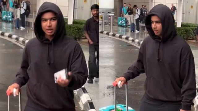 Teen cricket star Vaibhav Sooryavanshi warns photographers to stay safe while filming at Delhi airport