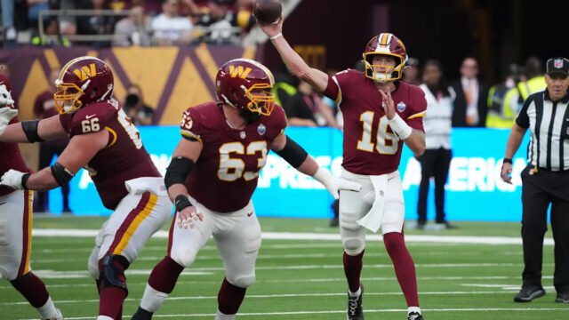 Washington Commanders excel in pass protection but rank last in run blocking through four games