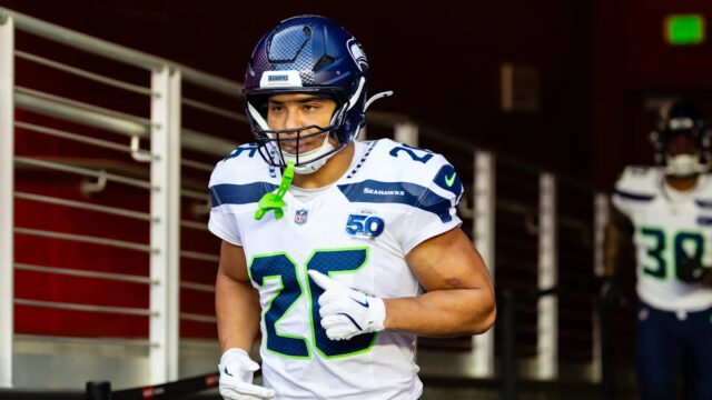 Seahawks coach Mike Macdonald hints at Zach Charbonnet’s possible return from ACL injury this Sunday